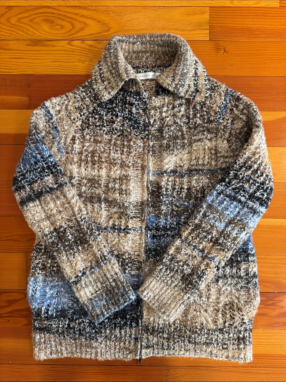 NWOT Altar'd State Cozy Chunky oversized Zip-Up Cardigan with Pockets, Sz XXS